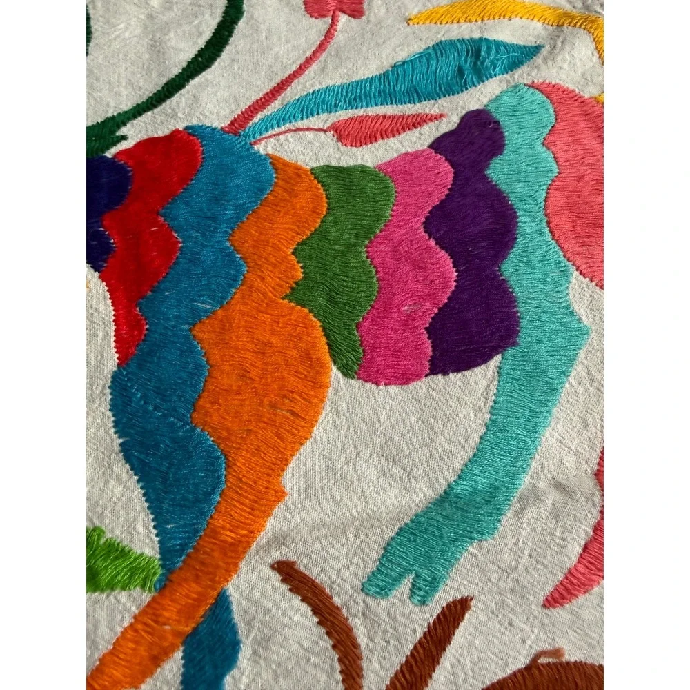 Vintage Otomi Tenango Hand Embroidered Textile Mexican‎ Folk Art 35